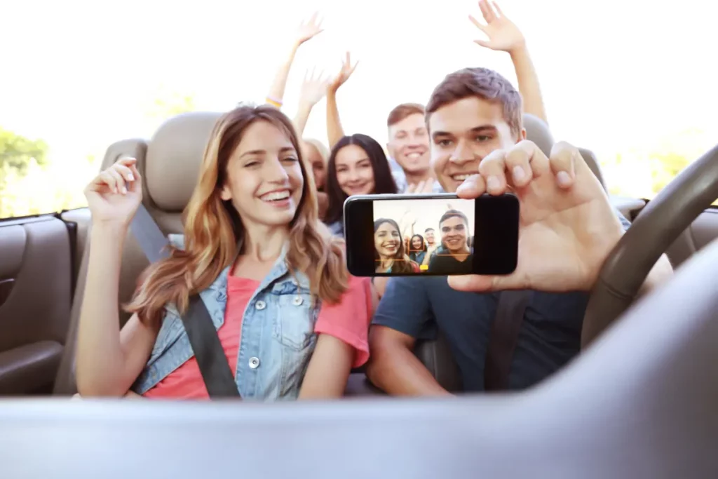 Selfie en voiture